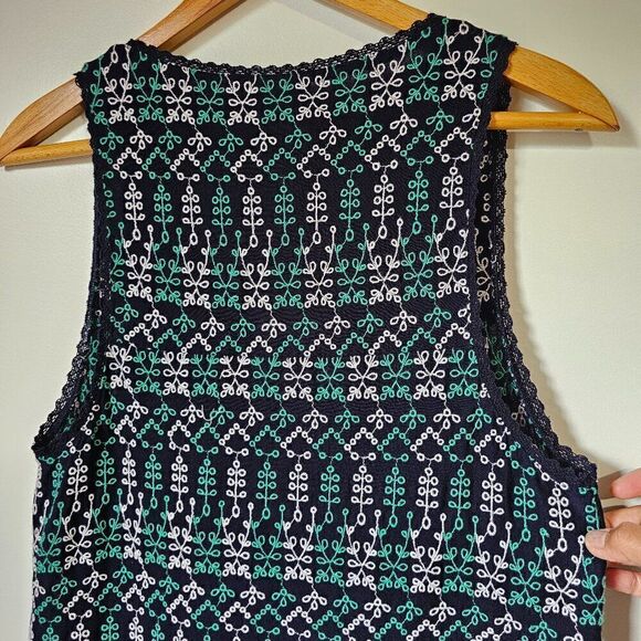 EUC MAEVE BY ANTHROPOLOGIE EMBROIDERED PATTERNED V NECK TIERED LACED TANK TOP M - Picture 4 of 15